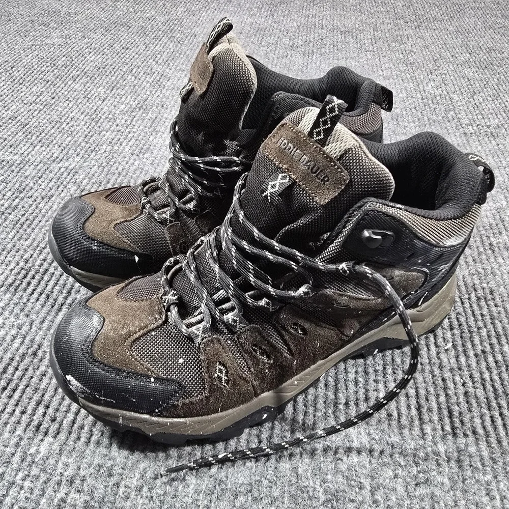 Eddie Bauer Maple Ridge Boots Mens Size 8 Brown Waterproof Hiking‎ Combat Trail